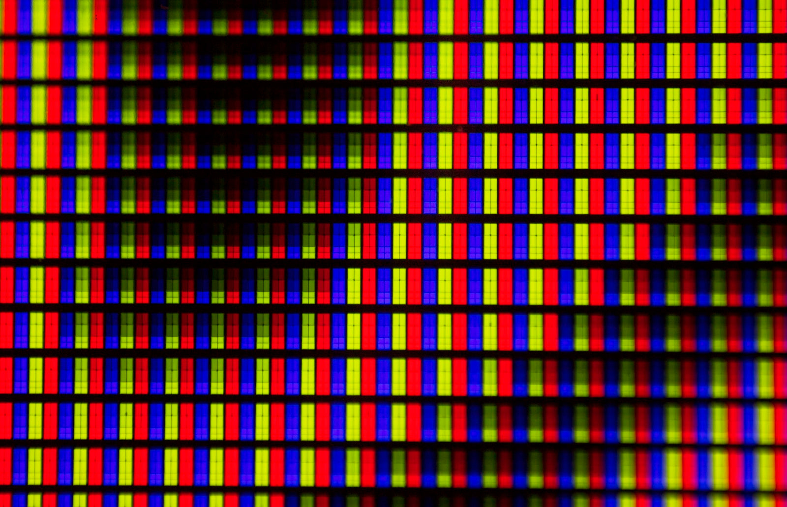 Píxeles de una pantalla LED vistos de cerca