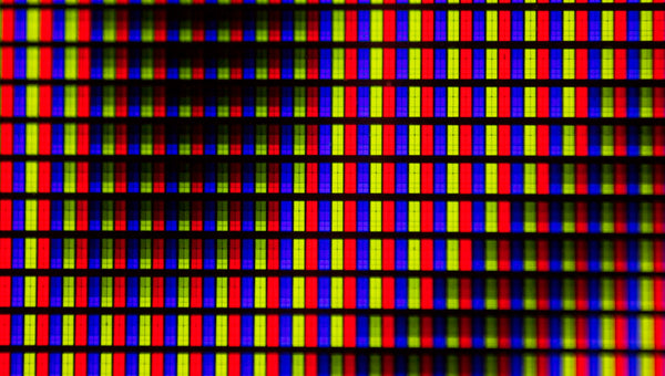 Píxeles de una pantalla LED vistos de cerca