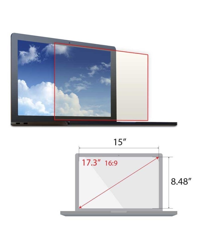 Reticare for laptop 17.3" (16:9)  (Lit part, no borders: 15.08"Wx8.48"H) Reticare for laptop 17.3" (16:9)  (Lit part, no borders: 15.08"Wx8.48"H)