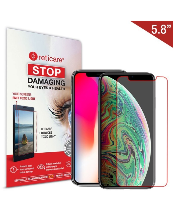 Reticare Blue Light Protector for Apple iPhone XS / X /11 Pro and Other 5.8" Smartphones