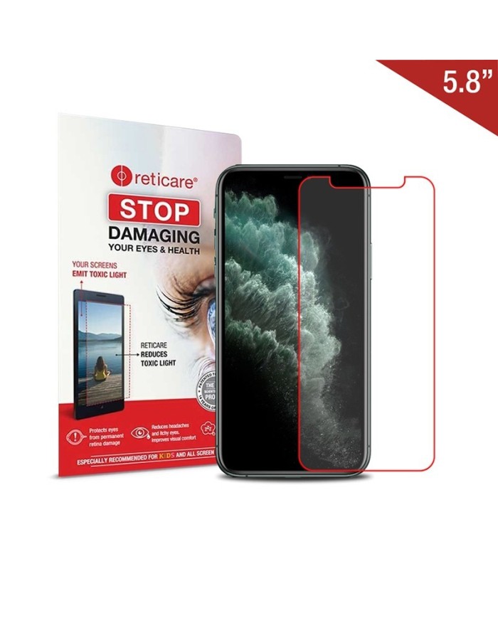 Reticare Blue Light Protector for Apple iPhone 10/X, XS, 11 Pro and Other 5.8" Smartphones Reticare Blue Light Protector for Apple iPhone 10/X, XS, 11 Pro and Other 5.8" Smartphones