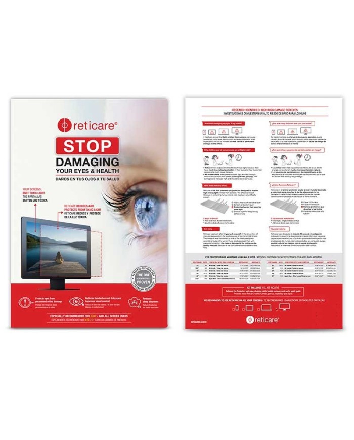 Reticare for Monitor 23" (Parte iluminada, sin bordes:20.04"Wx11.27"H)
